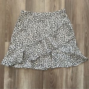 Altar’d State Black and White Cheetah Ruffle Skirt (Never Worn)